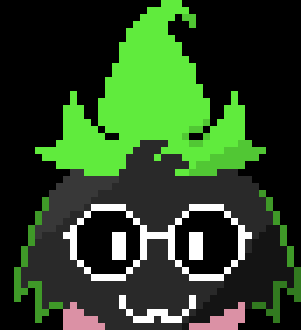 *Ralsei sits on a familiar pink bench, with a wilting blue plant and a pink and white banner outside of PAMall.*