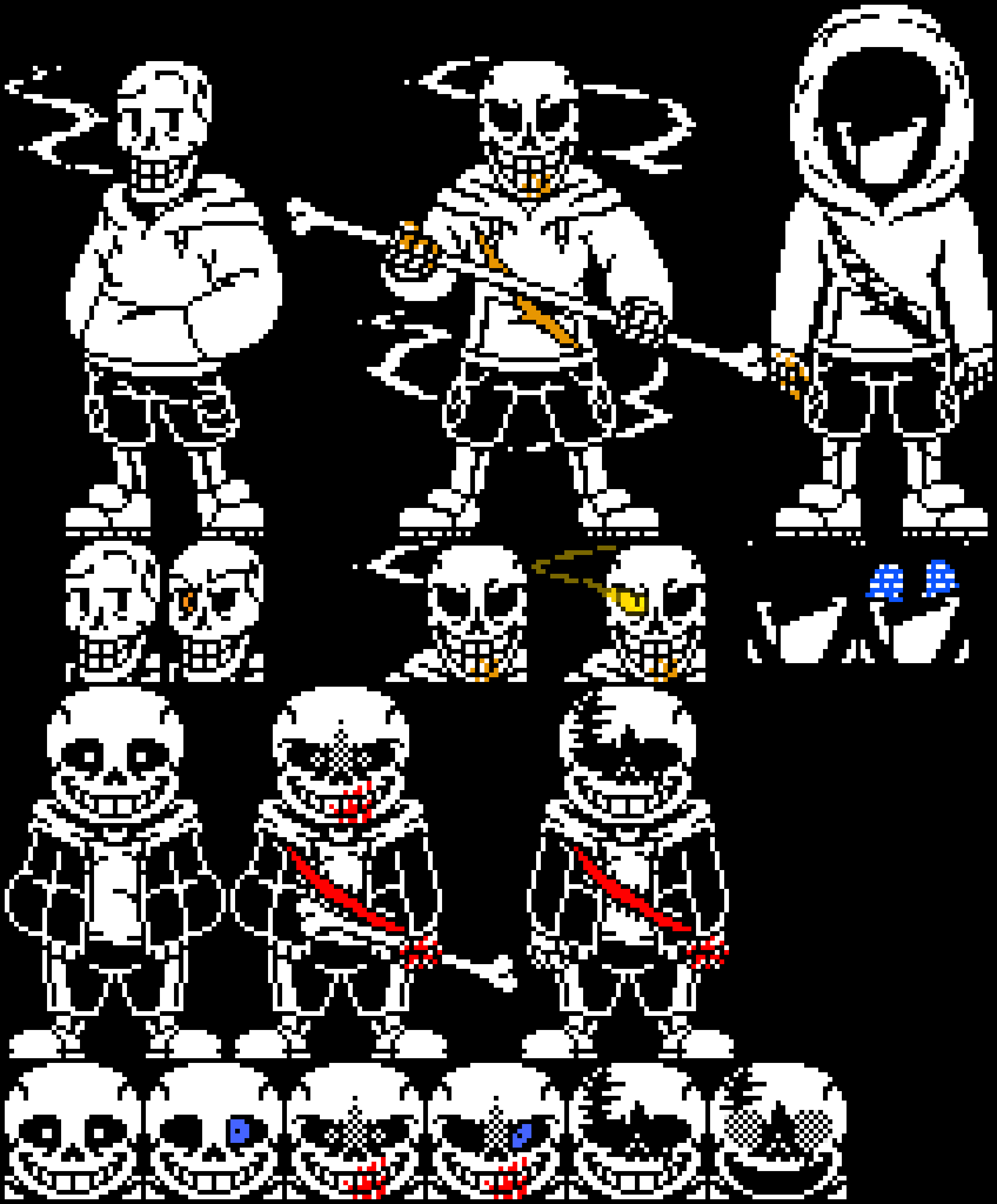 "Undertale + Underswap: Last drop of breath | All phases + glowing eyes | -Terrie