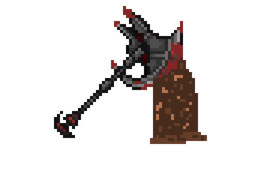 [9664c4] Daedric War Axe breaking in to a log