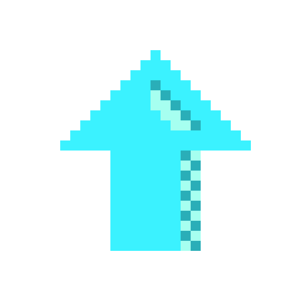 [8e2071] Neon Blue Pixel Arrow 2