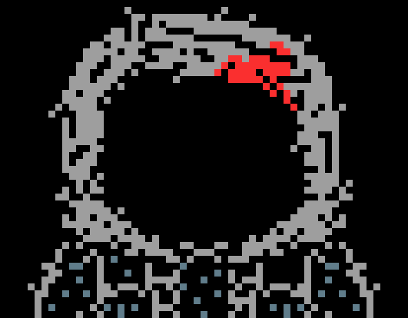 [95be89] -The fire, just turns to smoke as he gets closer... The air around him is THAT, cold-