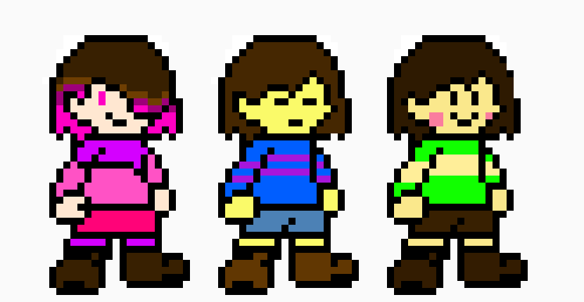 Betty, Chara, and Frisk