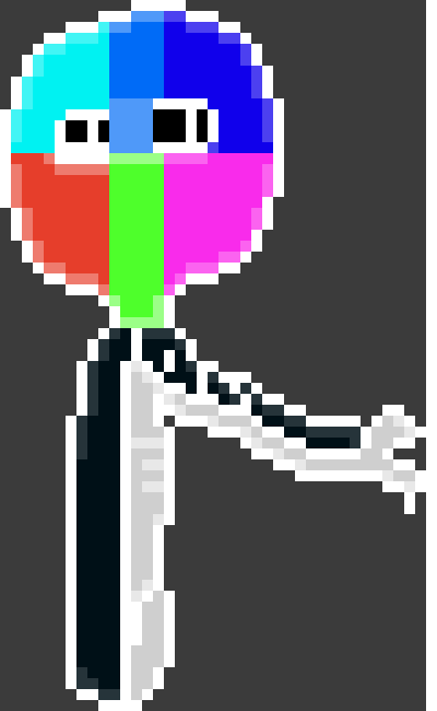 [990543] CV! Idea for PAM the RPG! So, in the post game, you can fight a harder version of every boss, that's color inversed, for example, Here's Color Inversed Haxxor. -T