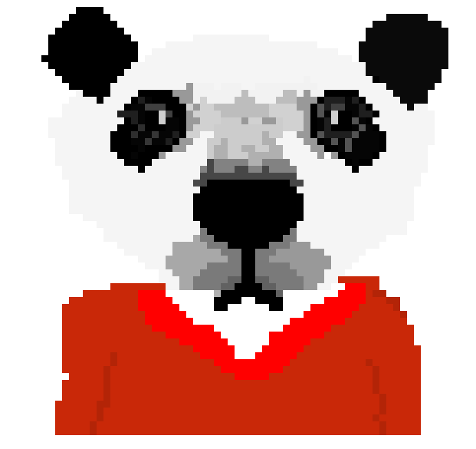 [e78d8a] Panda pixel Art
