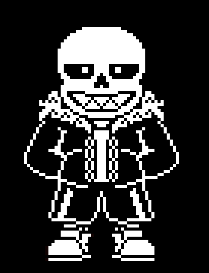 [fdea83] Fell Tale Sans but black and wihte