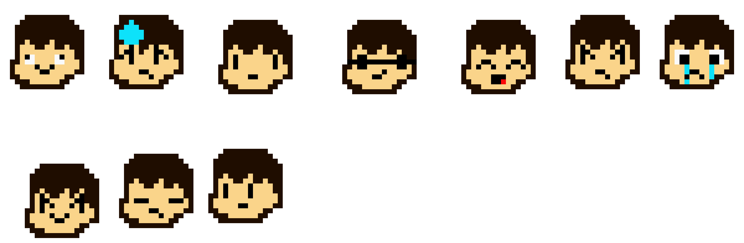 Me in undertale facial expressions sprite sheet
