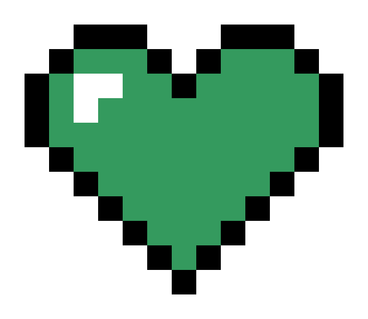 8-Bit Green Heart 