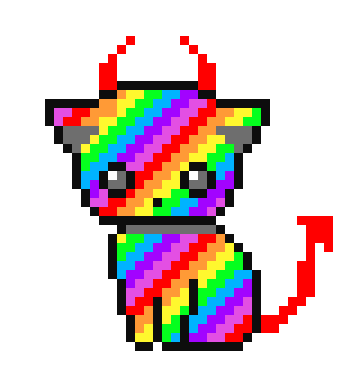 [9664c4] rainbow devil cat