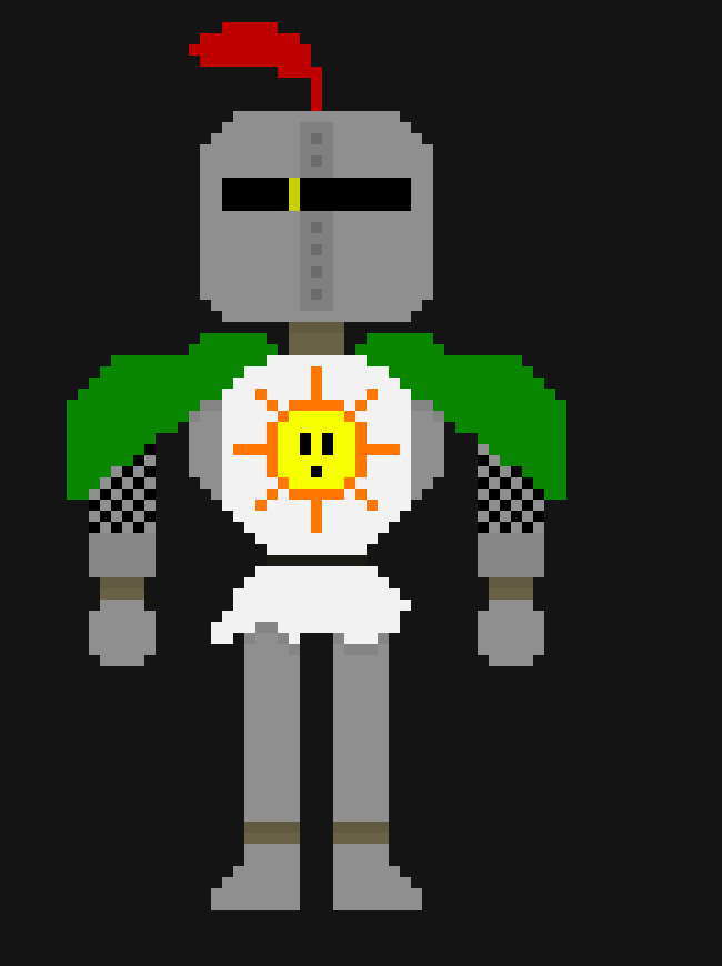 [2fcb16] *Solaire looks at the figure sitting beside him* Hm?