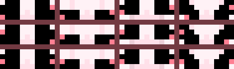 [f738dc] this is where it gets very slightly interesting for like two seconds. ok so these are walleyed sprites, made with adding and division elements. you see the second one at base? that's a walleyed alternative made via lookup+lookright/lookdown+lookleft. depending on which side each expression is it should just result in one side being that expression. i could also use the variable +off because that side isn't actually present on the combinations themselves sometimes