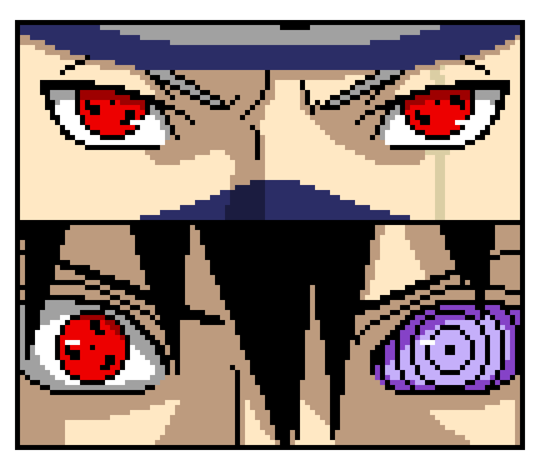 [a662d6] Kakashi Hatake (Sharingan) and Sasuke Uchiha (Sharingan, Rinnegan)