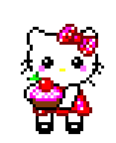 [935f59] hello kitty strawberry cupcake