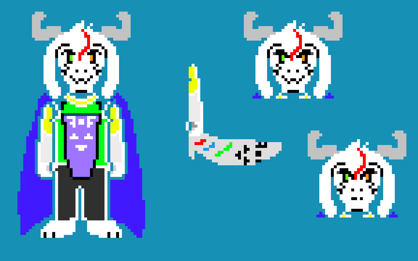 Asriel Nova colored battle sprite 2.0!!