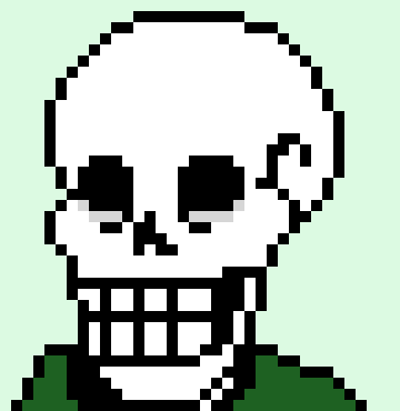 the original was made by phespriter on deviantart the 1 on pixel art maker was made by me for an au and i think it was the 1st ever original sprite i made that wasn't just an edit.