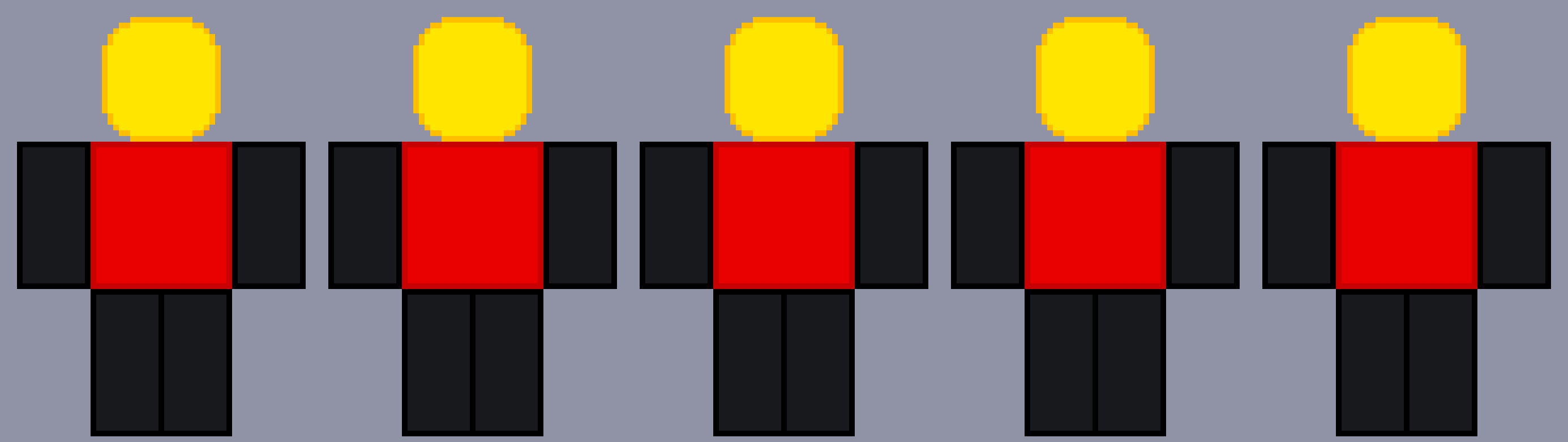 [dd2b32] who should the last 5 be and what color for their torso :P -Marker