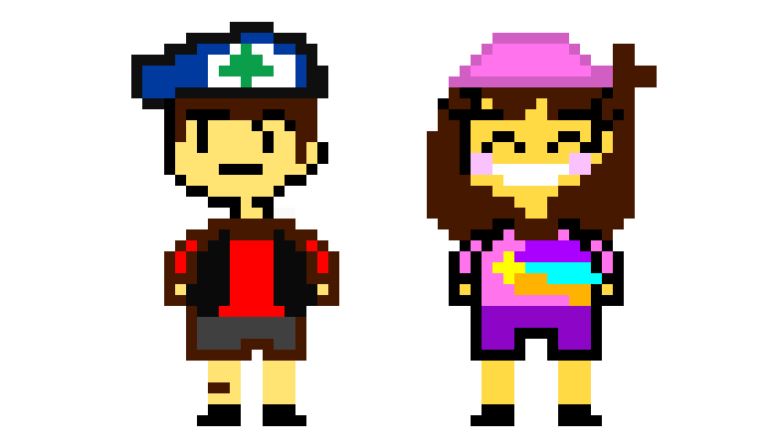 [9664c4] Dipper and Mabel (Gravity Falls) as Undertale Sprites
