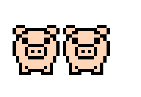 [04176d] Little pig twins