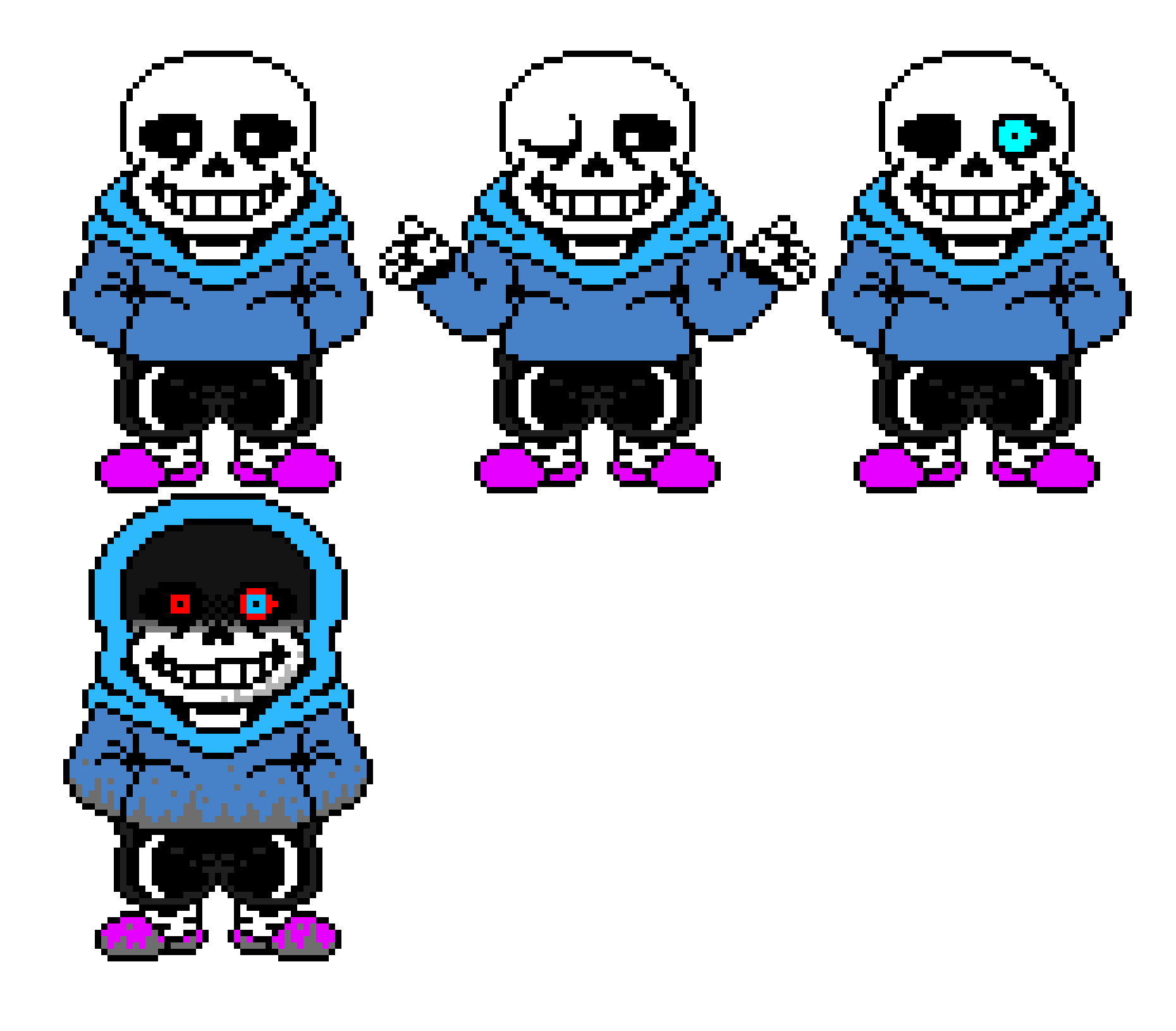 Undertale Sans The Skeleton and Dust Version Battle Sprite.