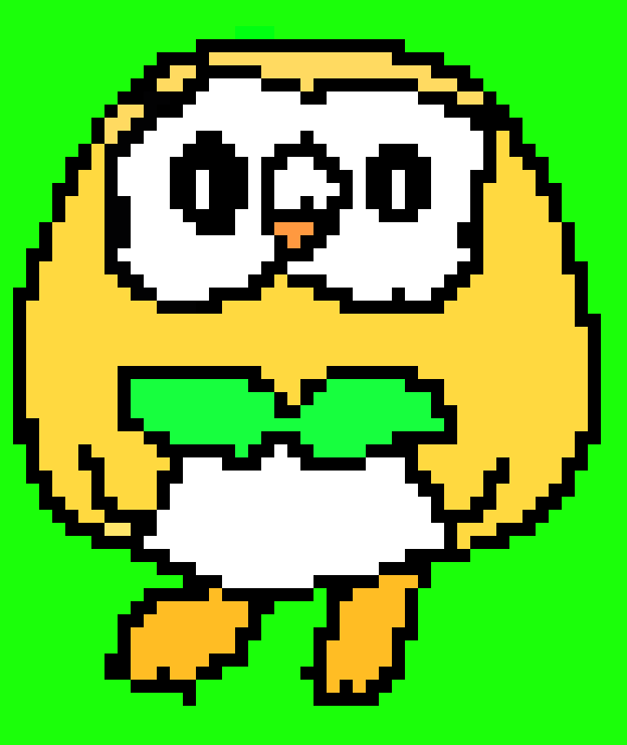 [9664c4] rowlet pixel art