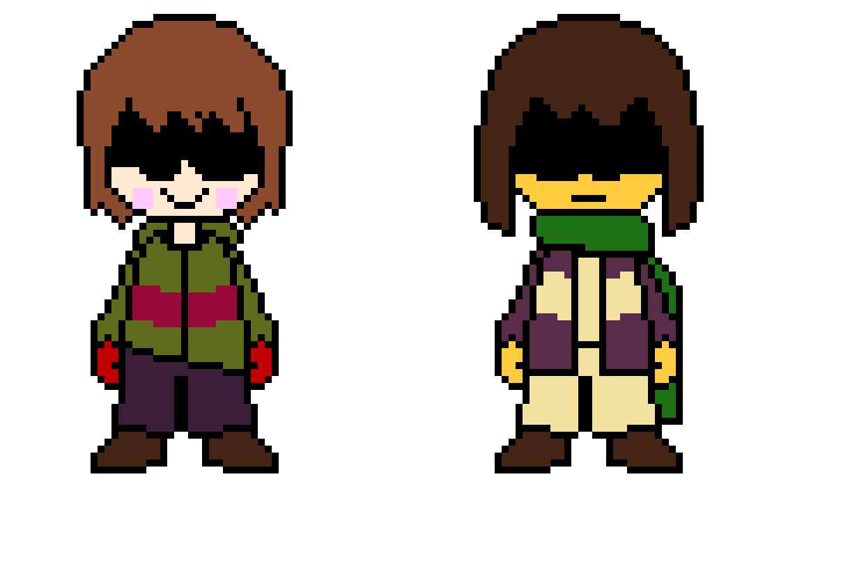 [6ee250] when Corktale Chara and Frisk are cold