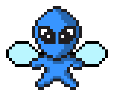 [11a040] Blue Flying Alien