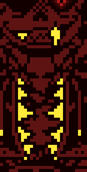 [7456f1] red battle sprite, red eye, sweaty, gold tooth, edgyness, yup its fell. meets all the stuff that he has.