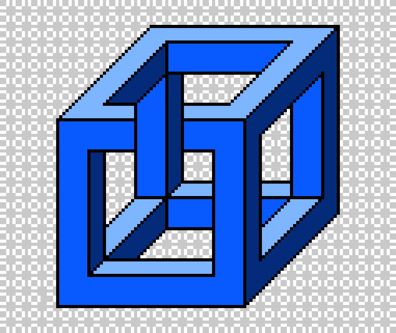 [9664c4] Impossible Blue Cube, by Tiago Hands