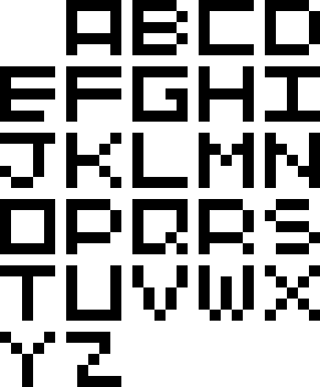 [aaca18] Pixel art alphabet 5x5 backgroung removed