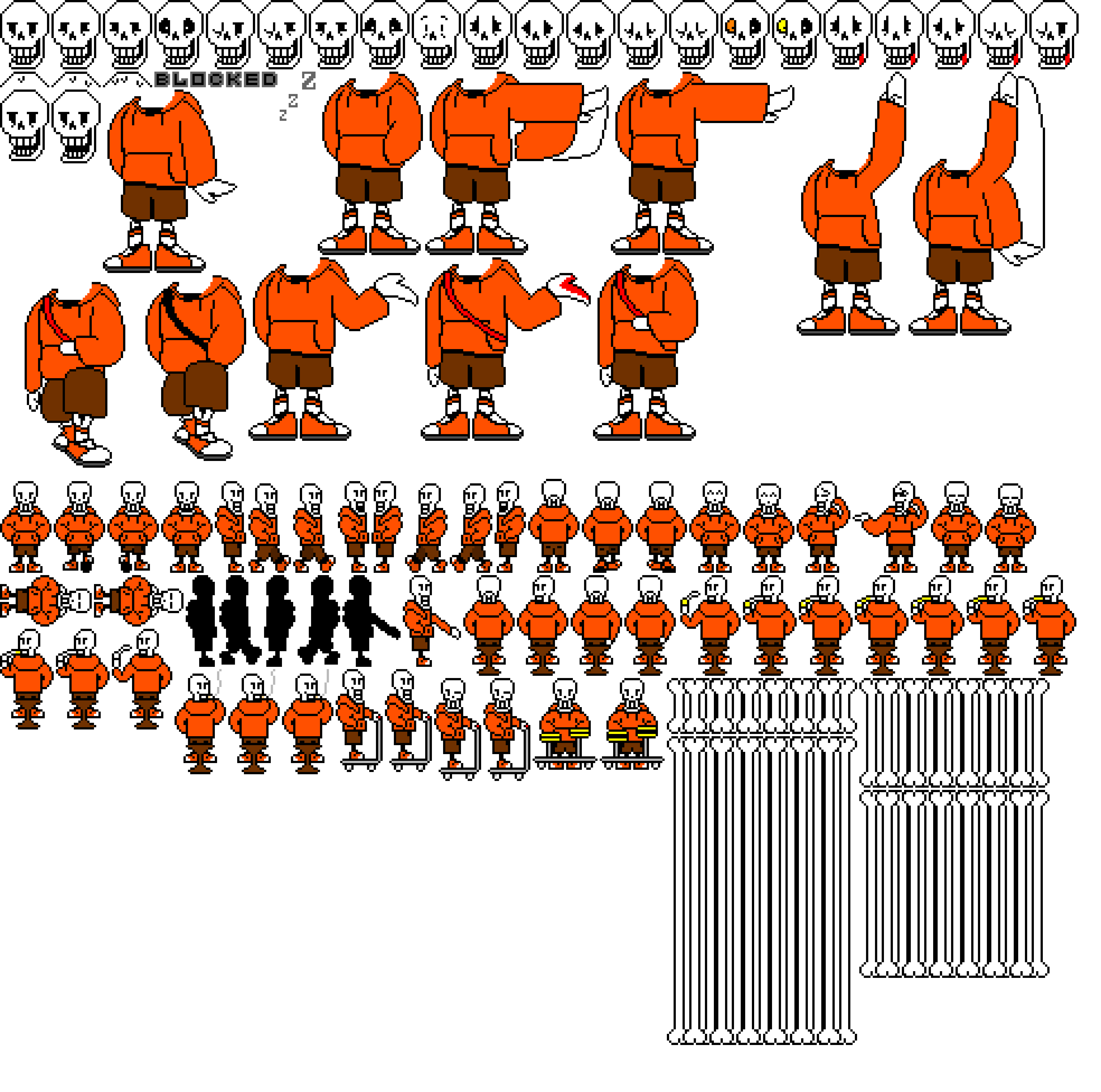 Underswap Papyrus Sprite Sheet