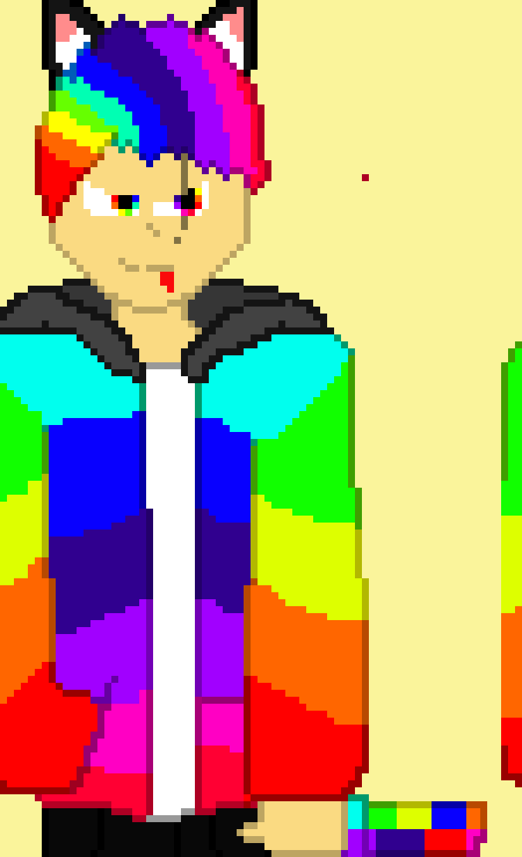 heres phase 2, now ima do the slash. do you want it to be rainbow or not?