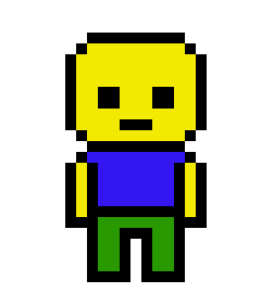 roblox noob danganronpa pixel art character style