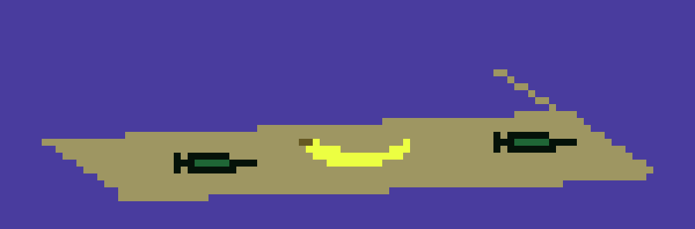 [236914] (in the basement lied much machinery, but most importantly, a banana and some syringes.)