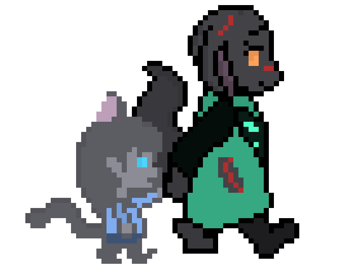 [9664c4] For all of you Warrior Cat peeps who also like Undertale! This ugly, cringe-art of Yellowfang and Cinderpelt!