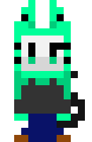[d3c520] ((Currently in PAM City. This long necked fellow and this blue man appear to be "rivals" of some variety. ))