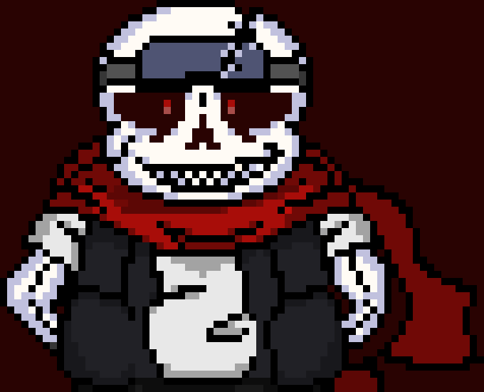 "Soon, it will." -He sends more bones, and G. Blasters.- [Fell!Skeld]