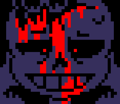[7ce906] *(He'd glitch and fall again, landing again, next to KC.) -HorrorTale Sans