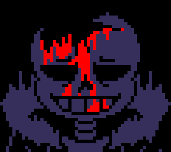 [7ce906] *(You feel a burning pain after the bullet landed on him, it felt like a bullet.) -HorrorTale Sans