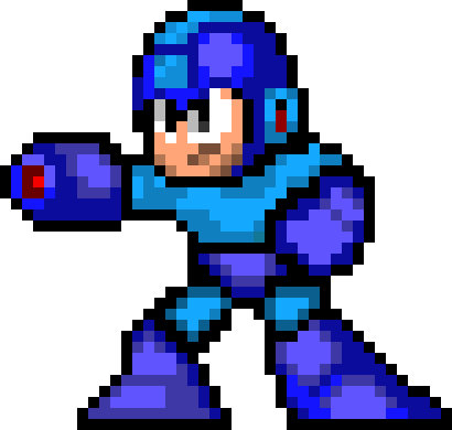 [54c659] mega man 7 sprite mega buster + stance