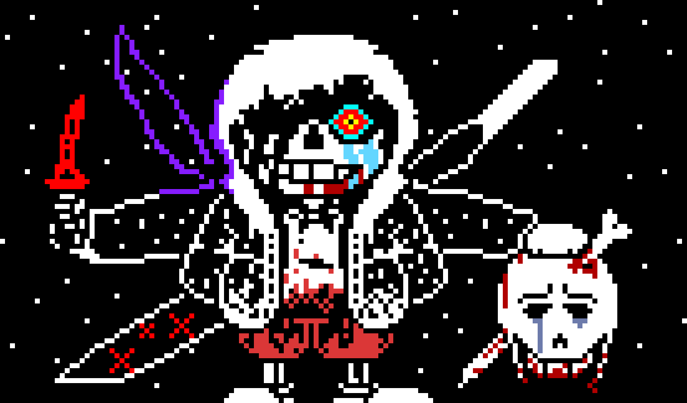 The Satujinki | But it`s mixed with Nightmare Sans, Error Sans, and Xross Sans...