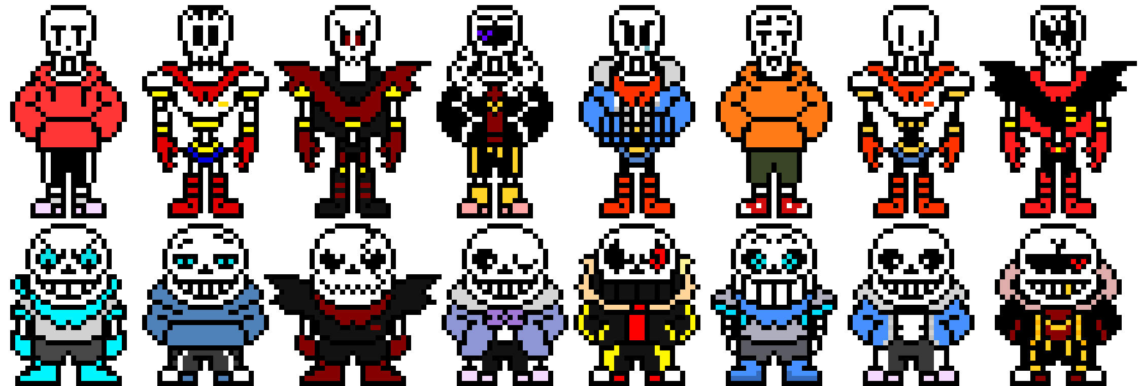 [0b6637] Just Some Papyrus And Sans Overworld Sprites. Number 1