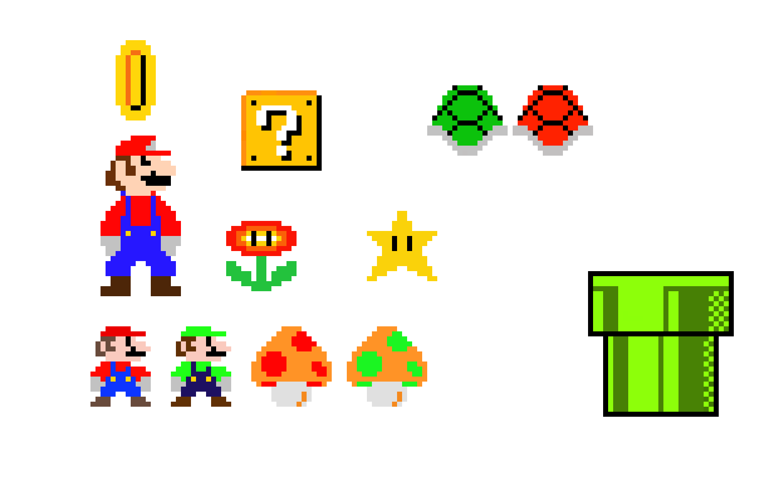 [0cda27] super mario nes pixel art