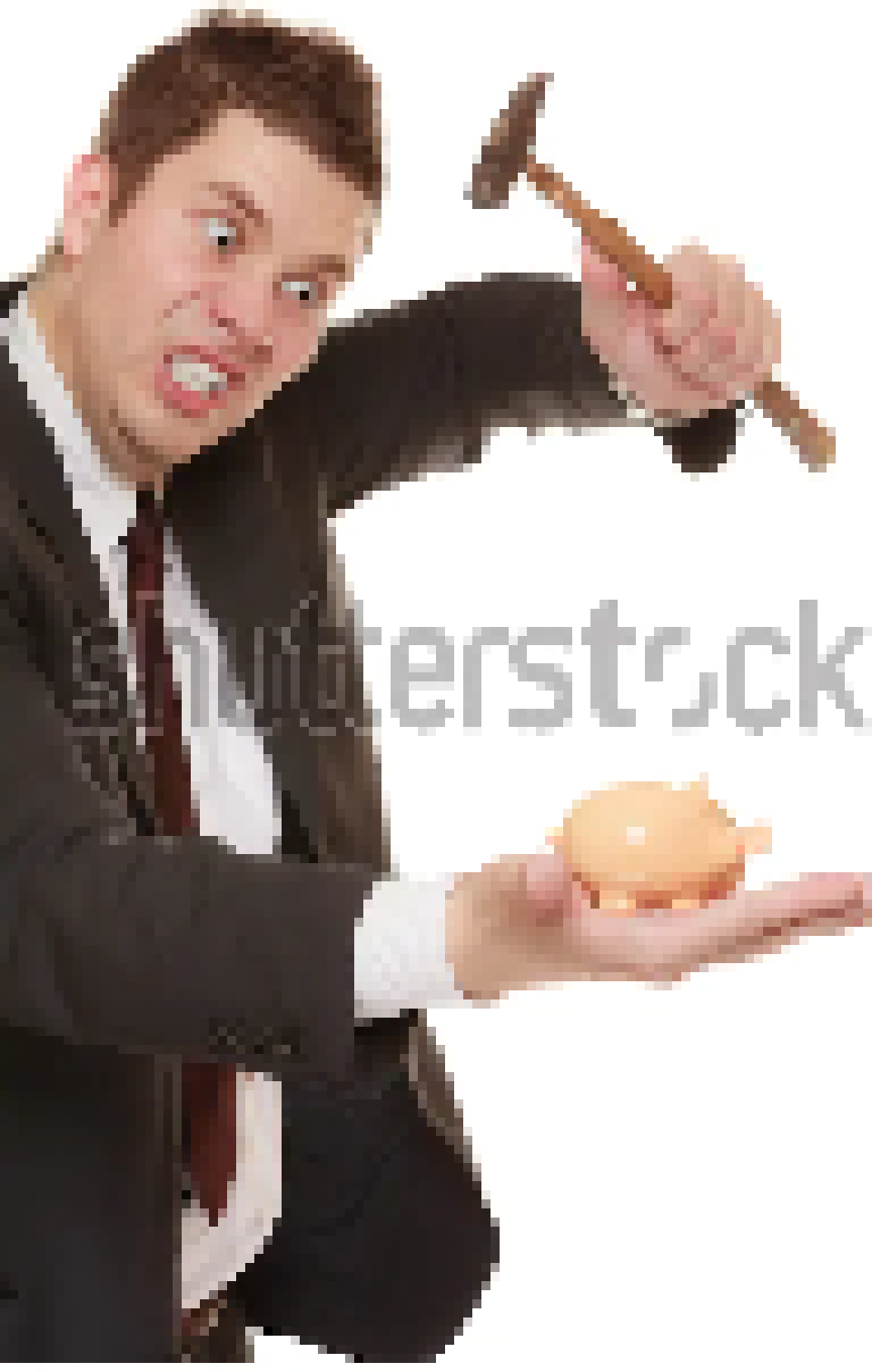 [9551cd] ANGRY MAN WITH HAMMER vs small piggy bank :>