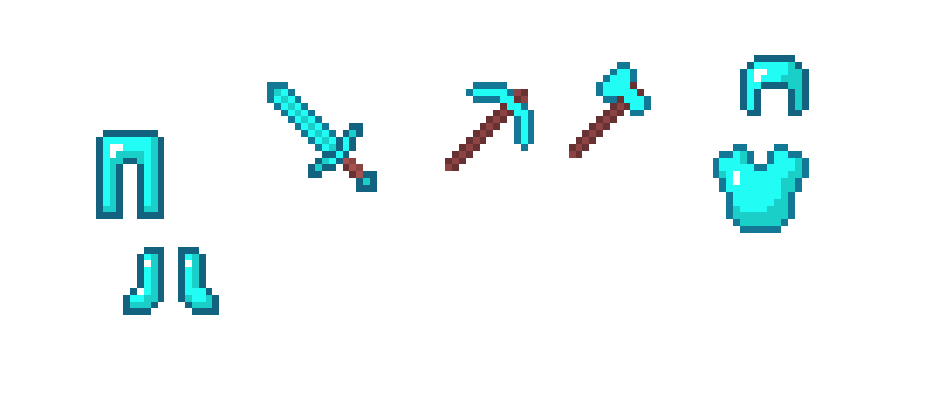 Minecraft Diamond Tools and Armor
