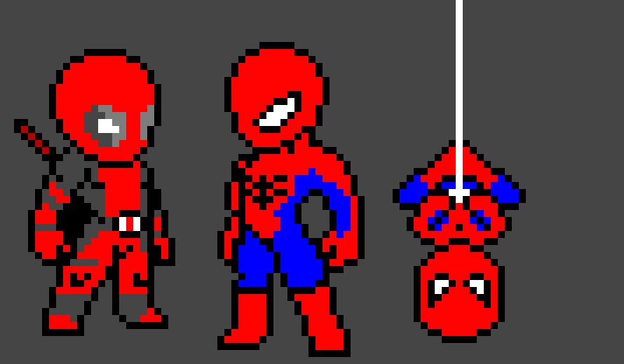 [1cf74b] spider-man & deadpool & chibi spiderman