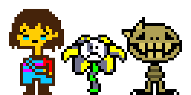 [9664c4] Underworld Frisk, Flowey, and Monster Kid
