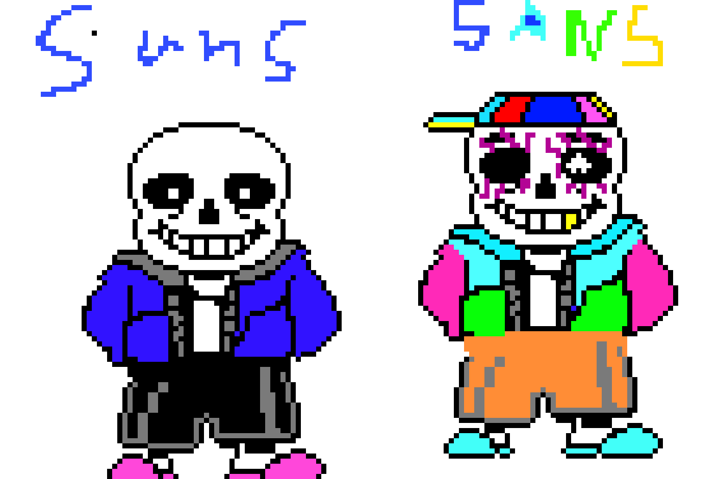 Classic sans and UNDERFRESH sans but without his glasses