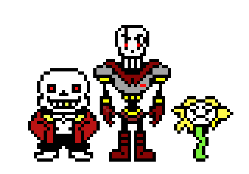 [9664c4] Underfell Sans, Flowey, and Papyrus