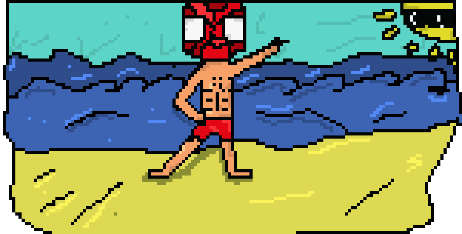 [85bc7d] homem aranha praia 