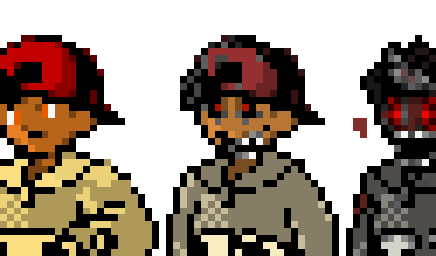 [fafadf] Palette for Creepypasta OC - Charred Ethan (Before to After Sprites) (ft. Karimousseart's Burned Gold Pokepasta)