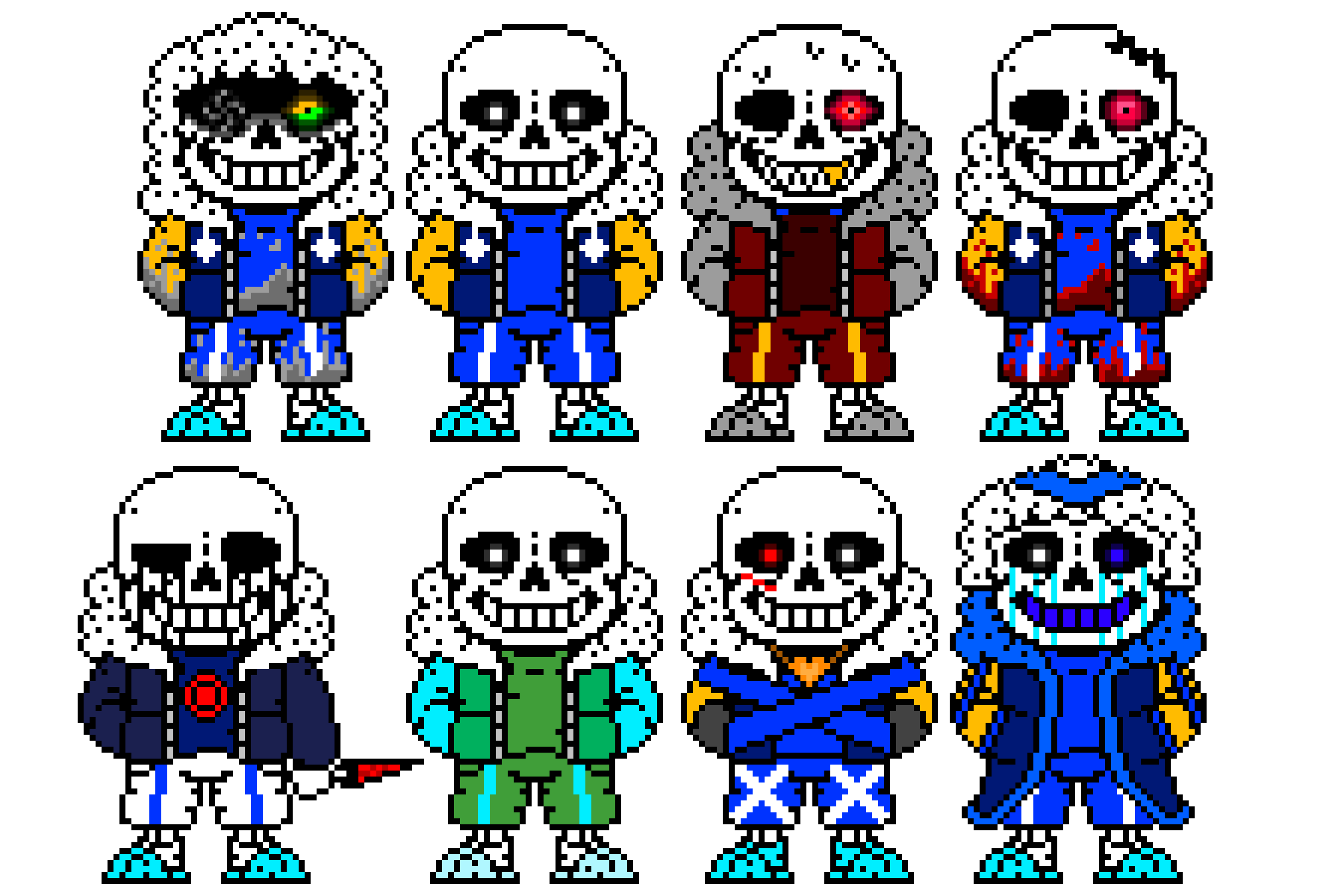 [99b694] OuterDust sans, Outertale sans, OuterFell sans, OuterHorror sans, OuterKiller, OuterOuter, X-Outer and OuterAlpha(OuterError!404) sans's